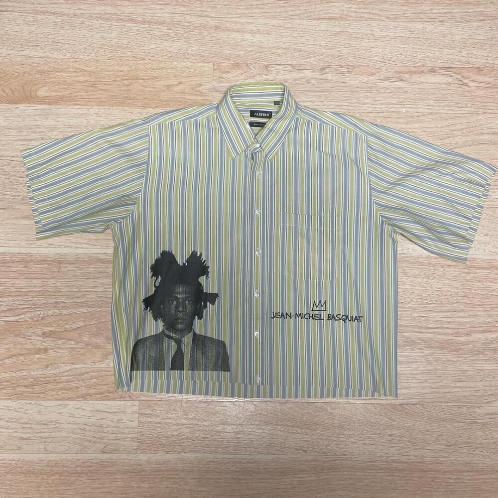 Boxy cropped button up shirt